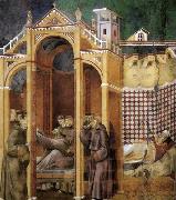GIOTTO di Bondone Apparition to Fra Agostino and to Bishop Guido of Arezzo Sweden oil painting artist